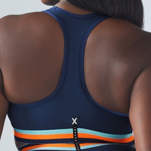 Savage x Fenty Lineup Low-Impact‎ Sport Bra Blue/Orange XL Blue Berry NWT IN PKG - Picture 4 of 7